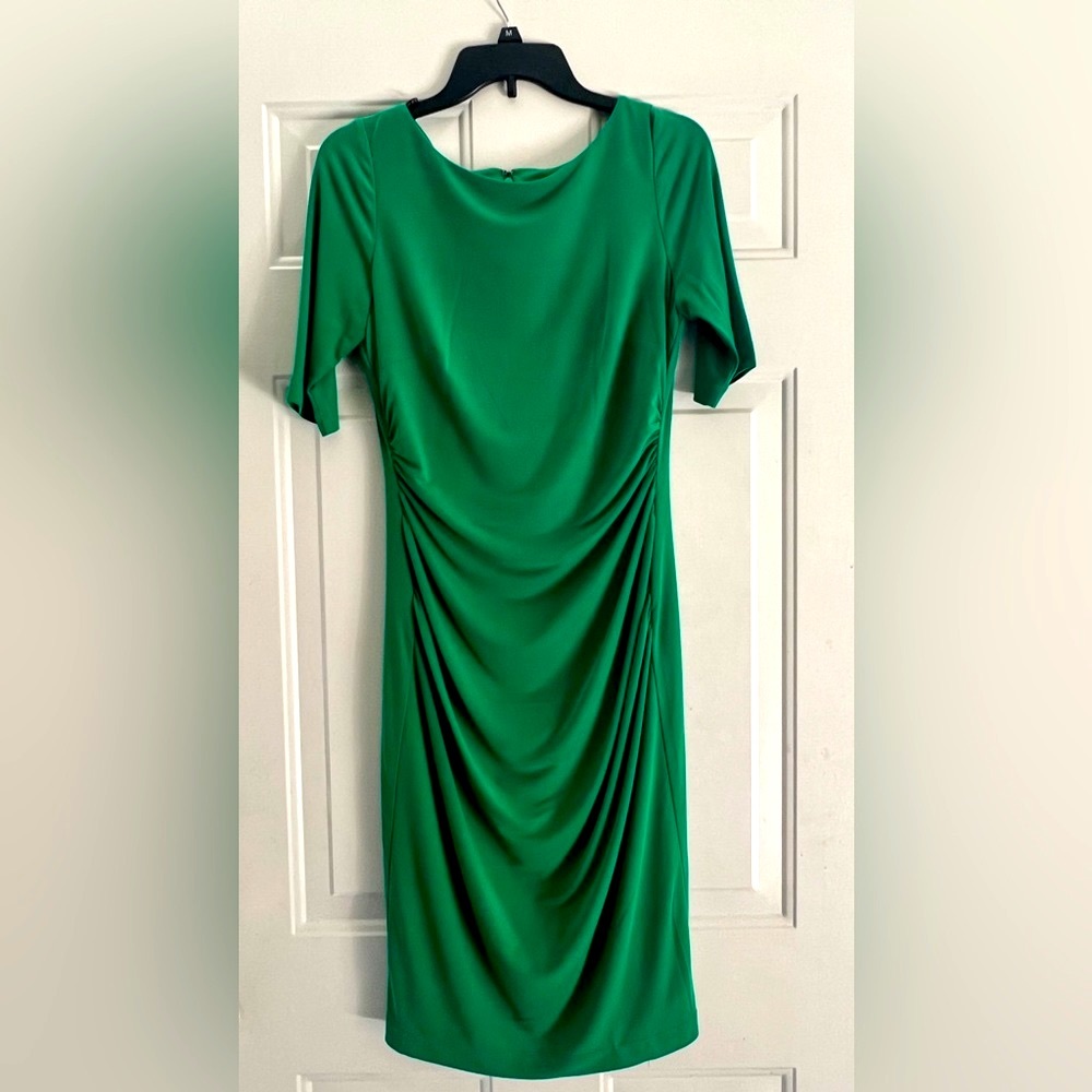 Vince Camuto Green Ruched Dress Size 10